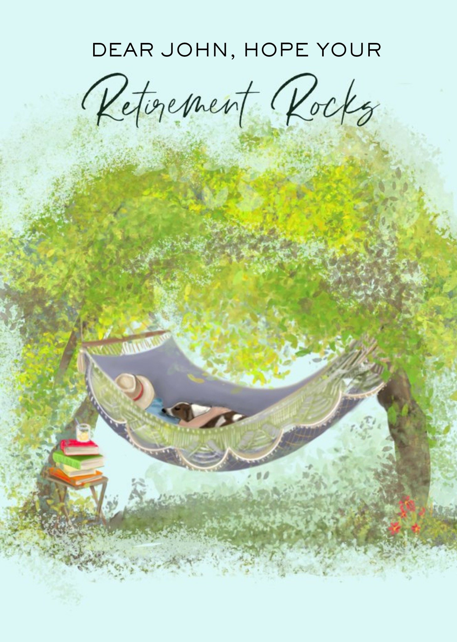 Illustration Of A Man Relaxing In A Hammock Retirement Card Ecard