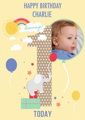 Apollo Paperlink 1st Birthday Cute Kids One Illustrations Card