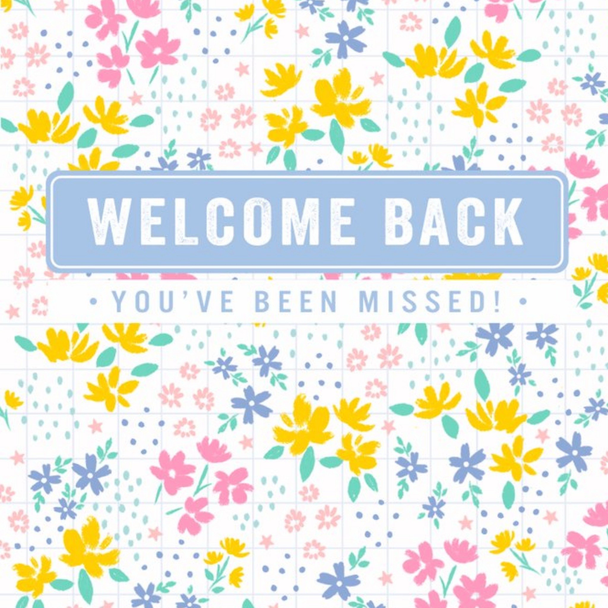 Friends Claire Nicholson Floral Missed You Typographic Card, Square