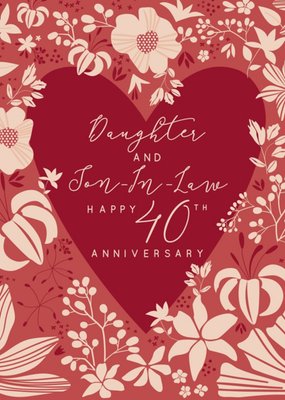 Laura Darrington Floral Design Daughter And Son In Law Happy 40th Anniversary Card