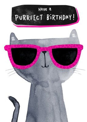 Cute Have A Purrfect Birthday Cat Card