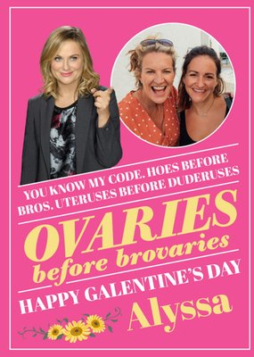 Funny Ovaries Before Brovaries Parks And Recreation Galentine's Day Card