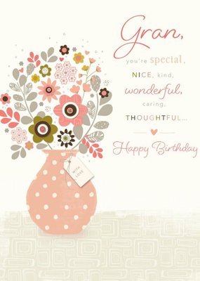 GUK Floral Pastel  Illustrated Gran Birthday Card