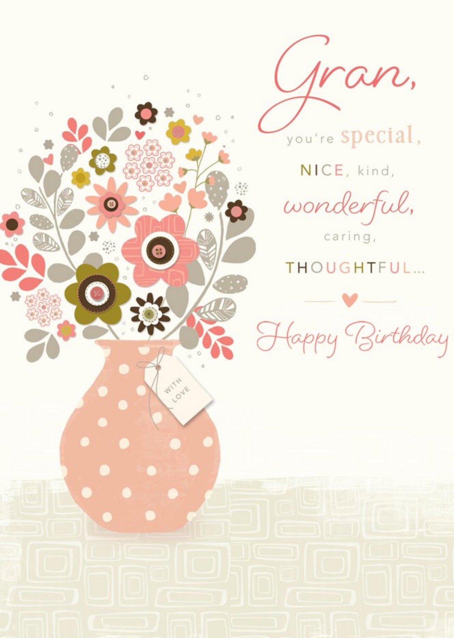 Moonpig Guk Floral Pastel Illustrated Gran Birthday Card Ecard