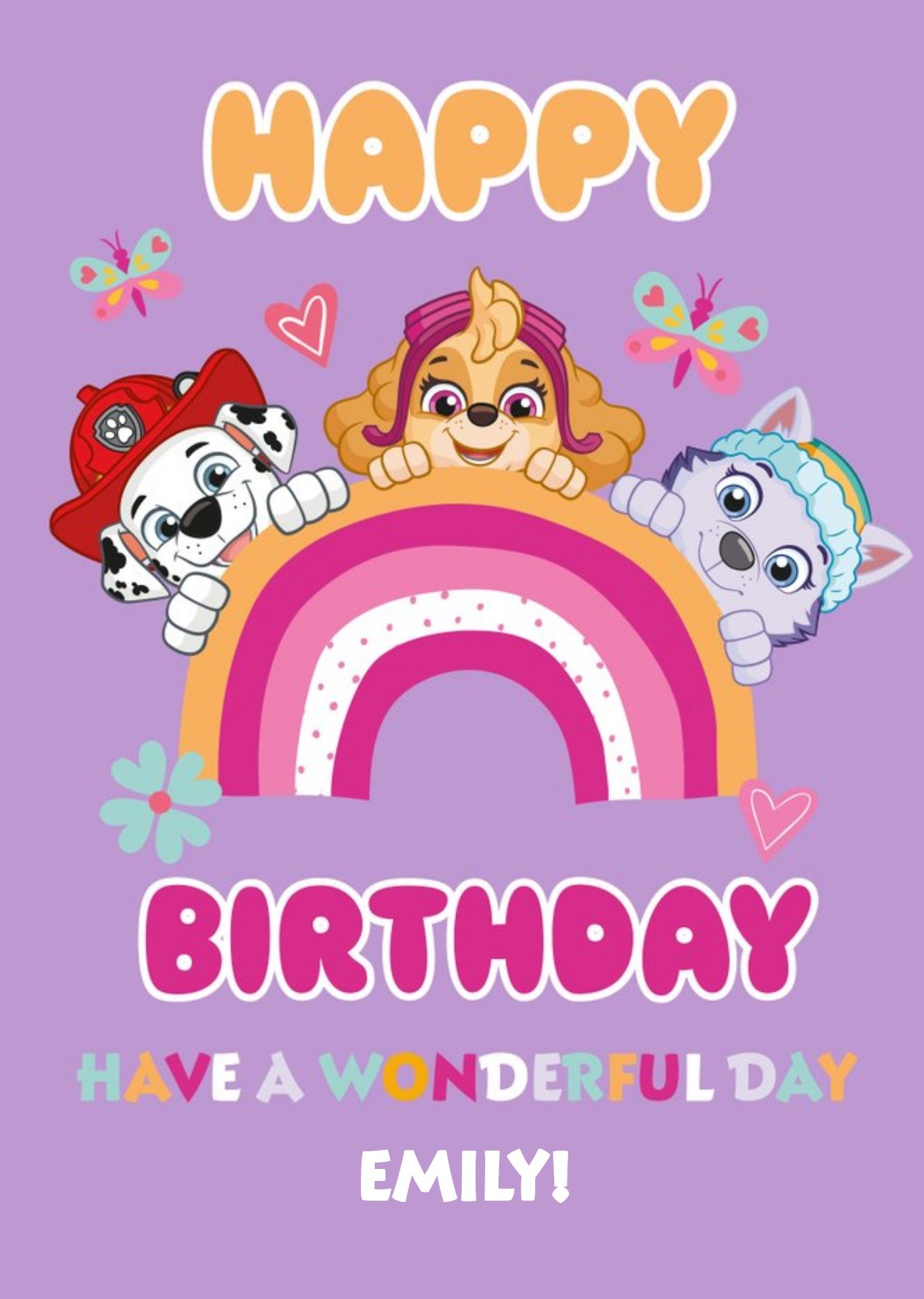 Paw Patrol Rainbow Birthday Card Ecard