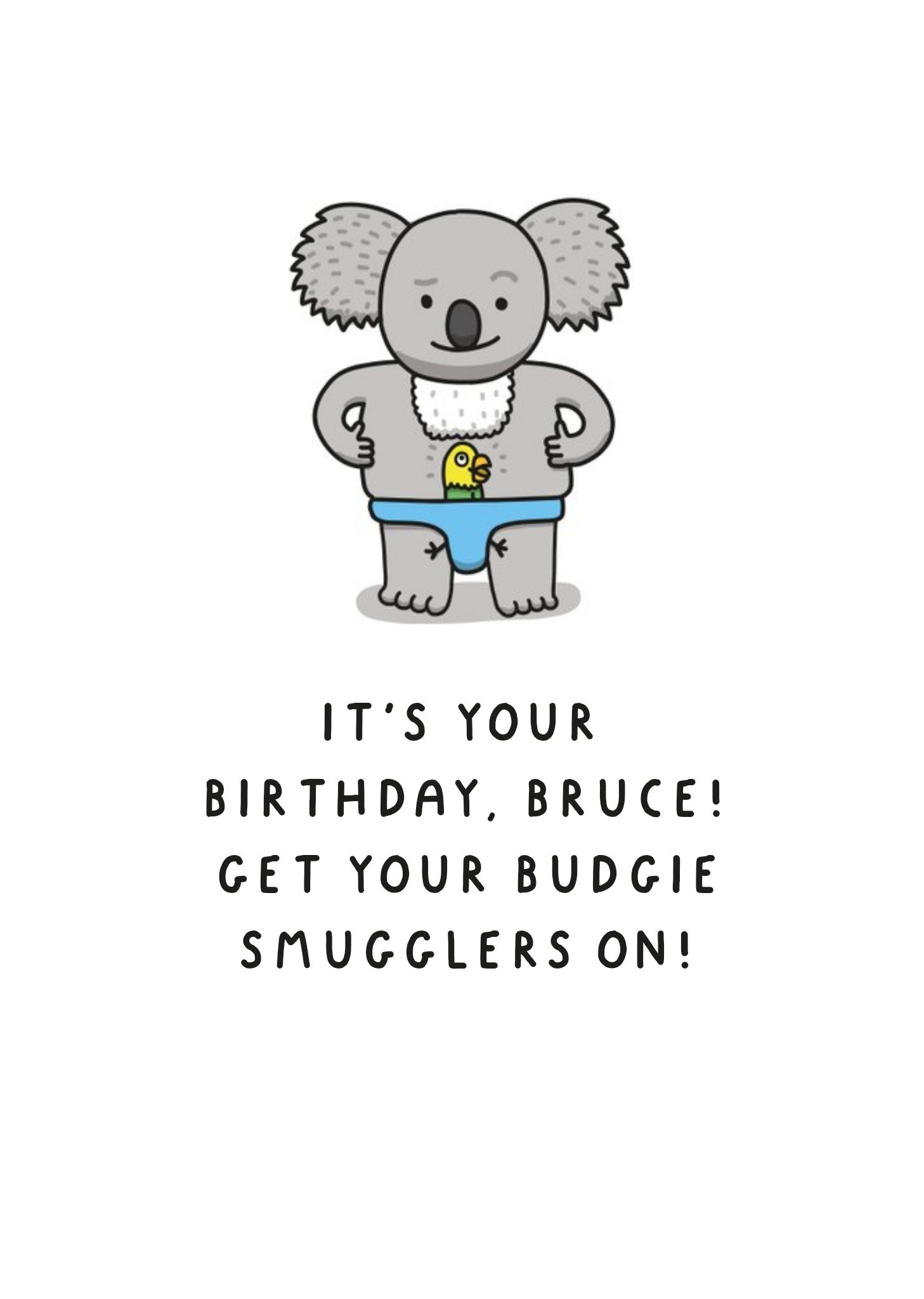 Moonpig Funny Koala Budgie Smuggler Birthday Card, Large