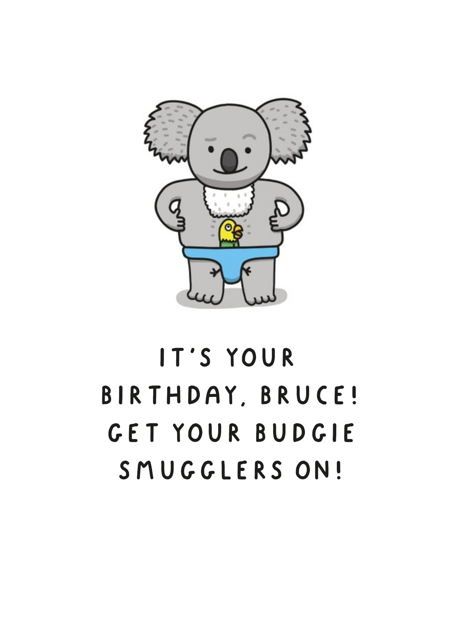 Funny Koala Budgie Smuggler Birthday Card Ecard