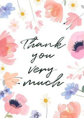 Modern Floral Thank You Very Much Card