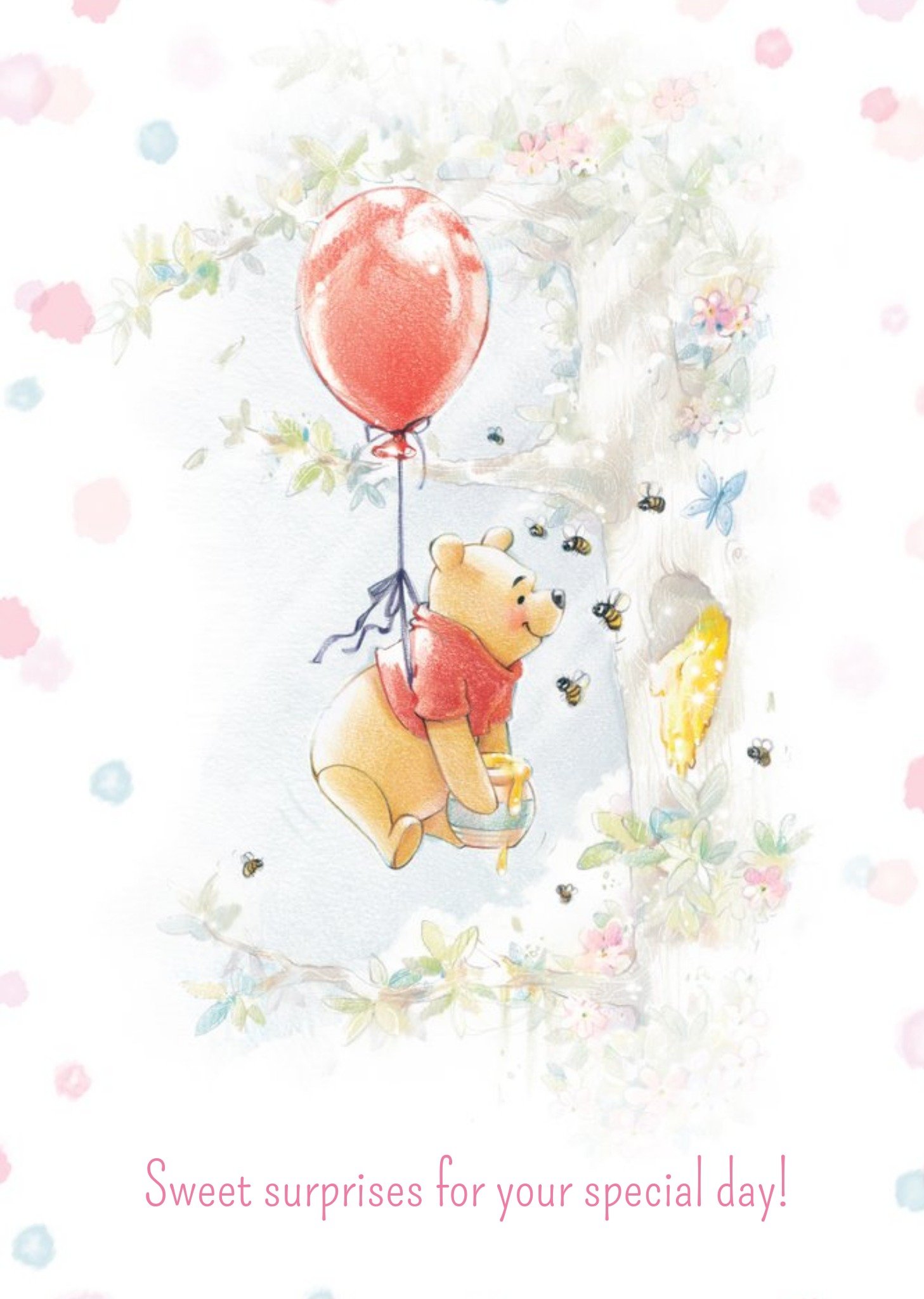 Disney Winnie The Pooh Sweet Surprises Personalised Happy Birthday Card, Large