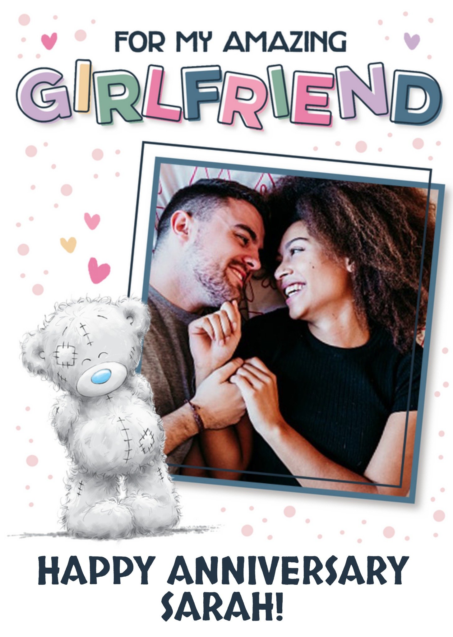 Me To You Tatty Teddy For My Amazing Girlfriend Happy Anniversary Photo Upload Card