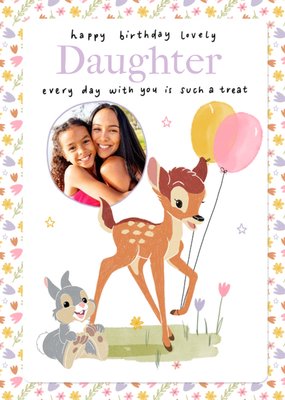 Disney Bambi Daughter Photo Upload Birthday Card