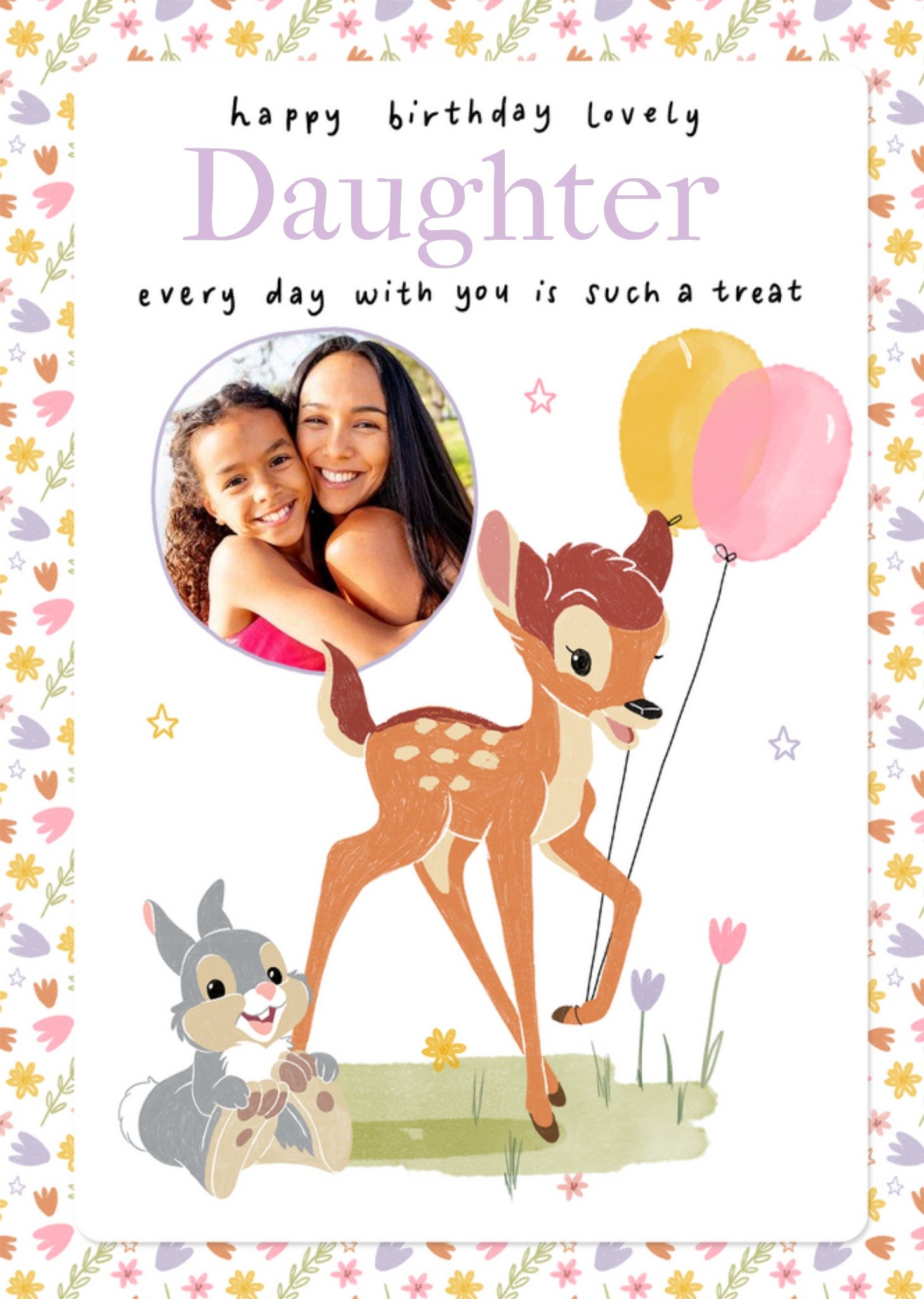 Disney Bambi Daughter Photo Upload Birthday Card Ecard