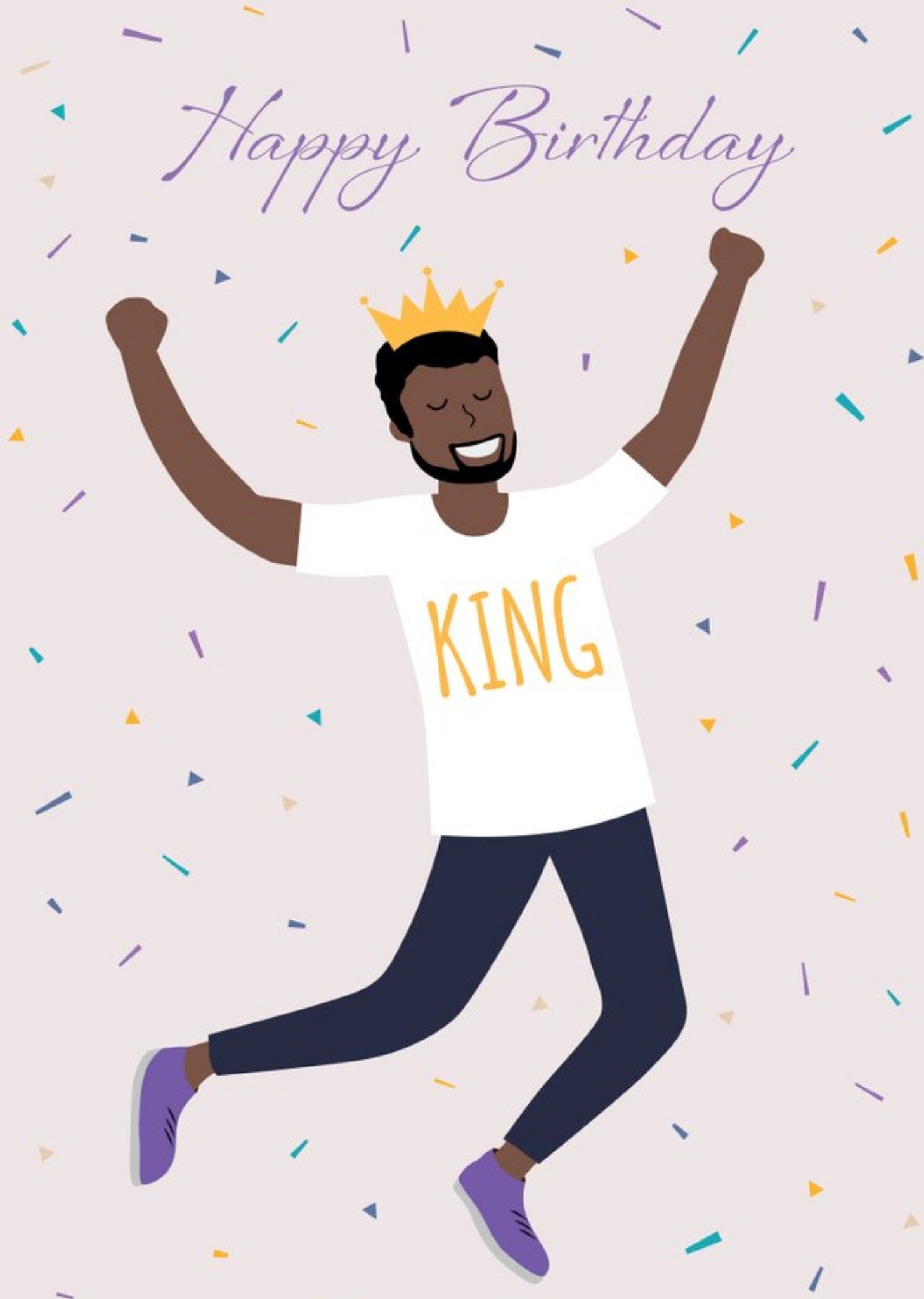 Moonpig Happy Birthday Black King Card, Large