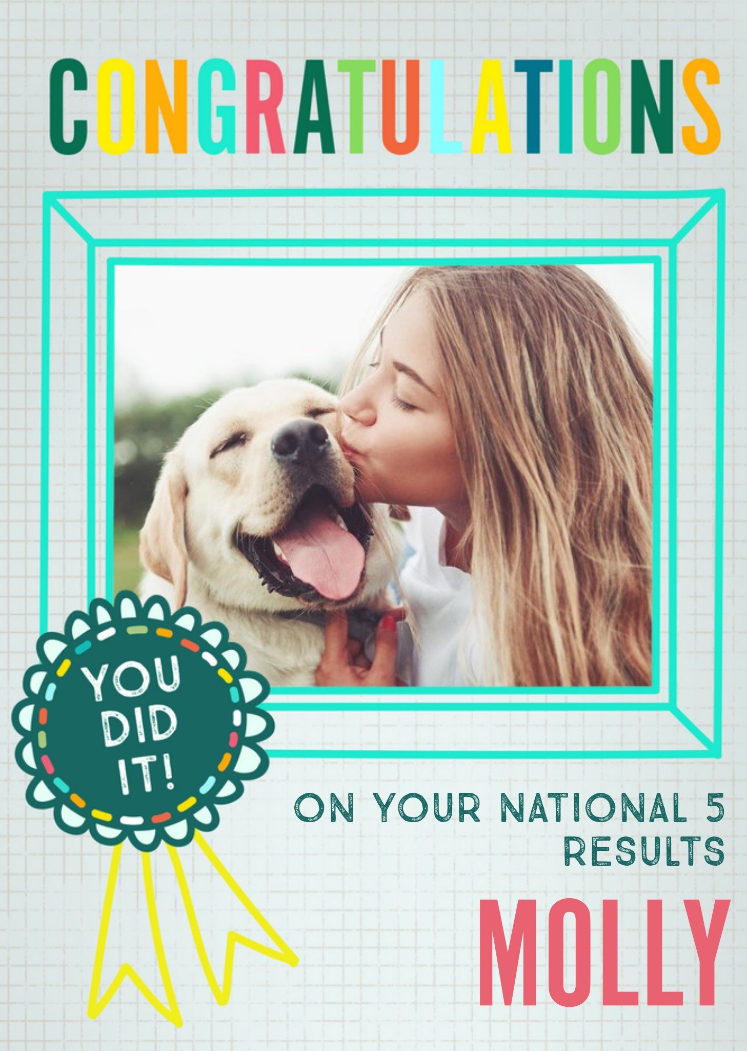 Moonpig Photo Upload Congratulations Onyour National 5 Results Card, Large