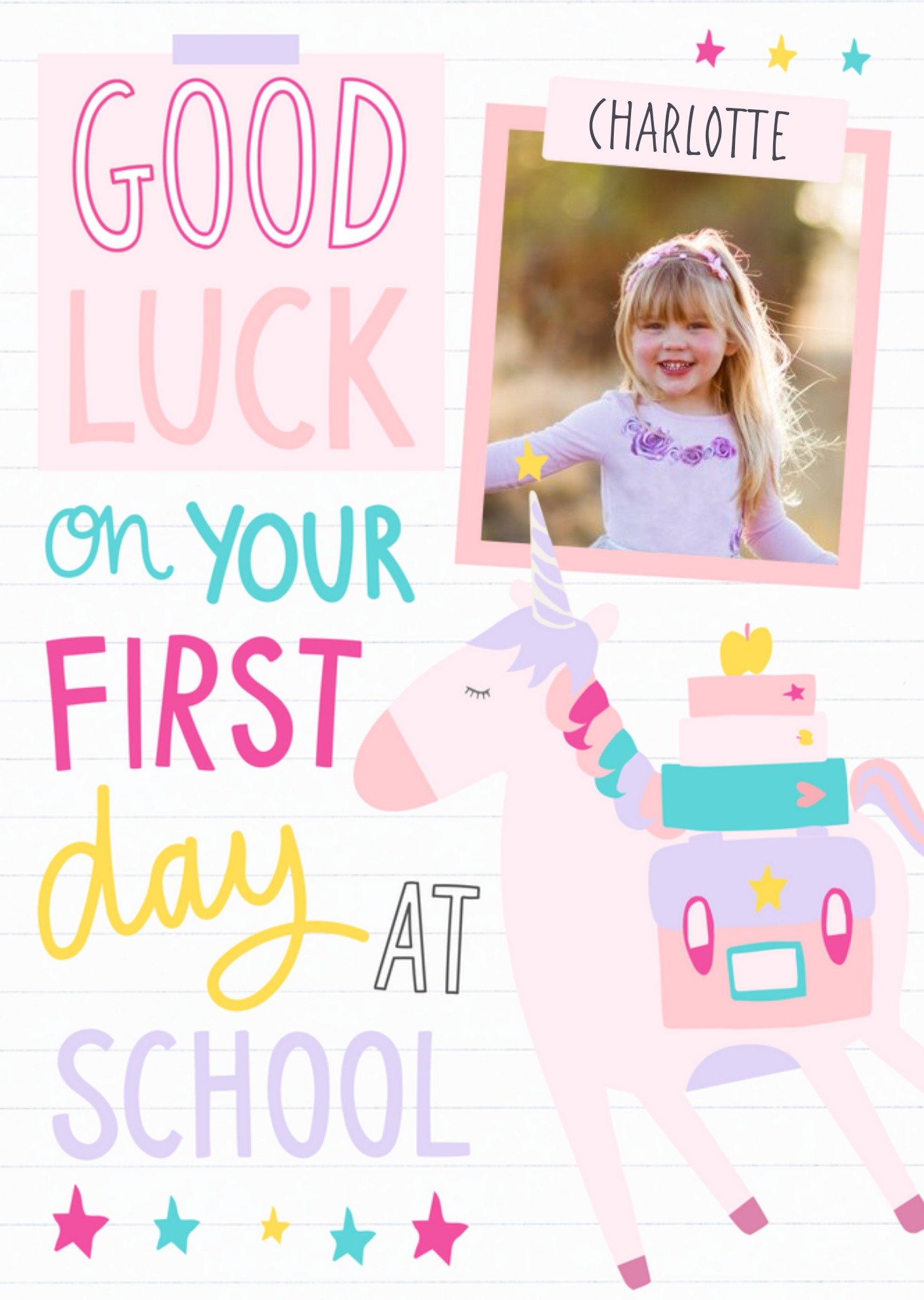 Moonpig One Of A Kind Good Luck At School Photo Upload Card, Large