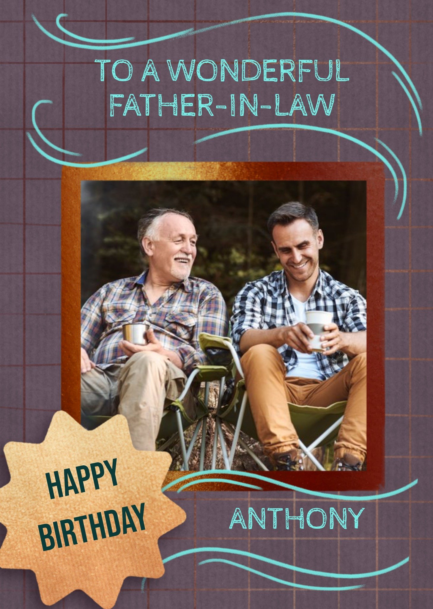 Moonpig To A Wonderful Father In Law Photo Upload Birthday Card, Large