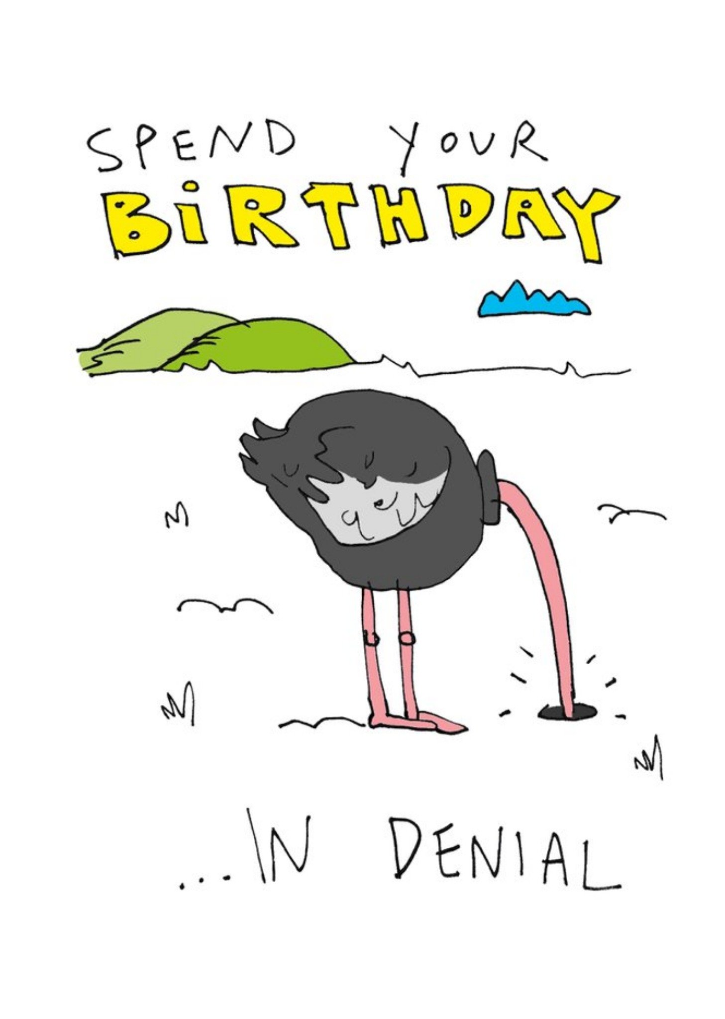 Moonpig Spend Your Birthday In Denial Funny Card, Large