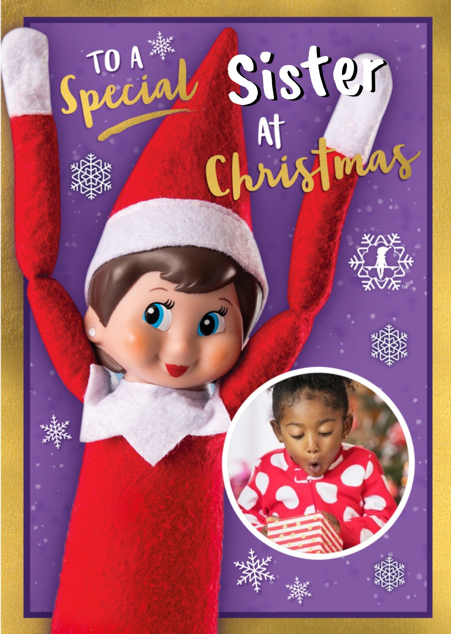 Moonpig Elf On The Shelf To A Special Sister Christmas Card, Large