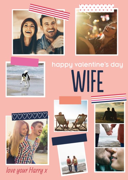 Multi-Photo Happy Valentine's Day To My Wife Card