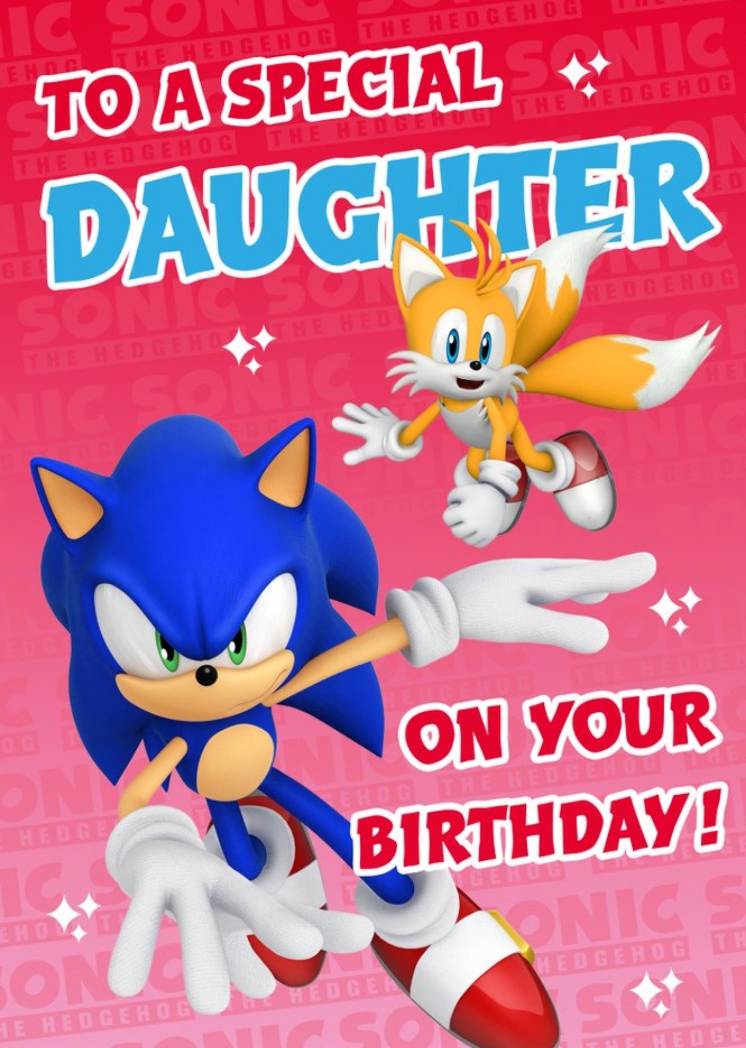 Moonpig Sega Sonic Kids To A Special Daughter On Your Birthday Card, Large