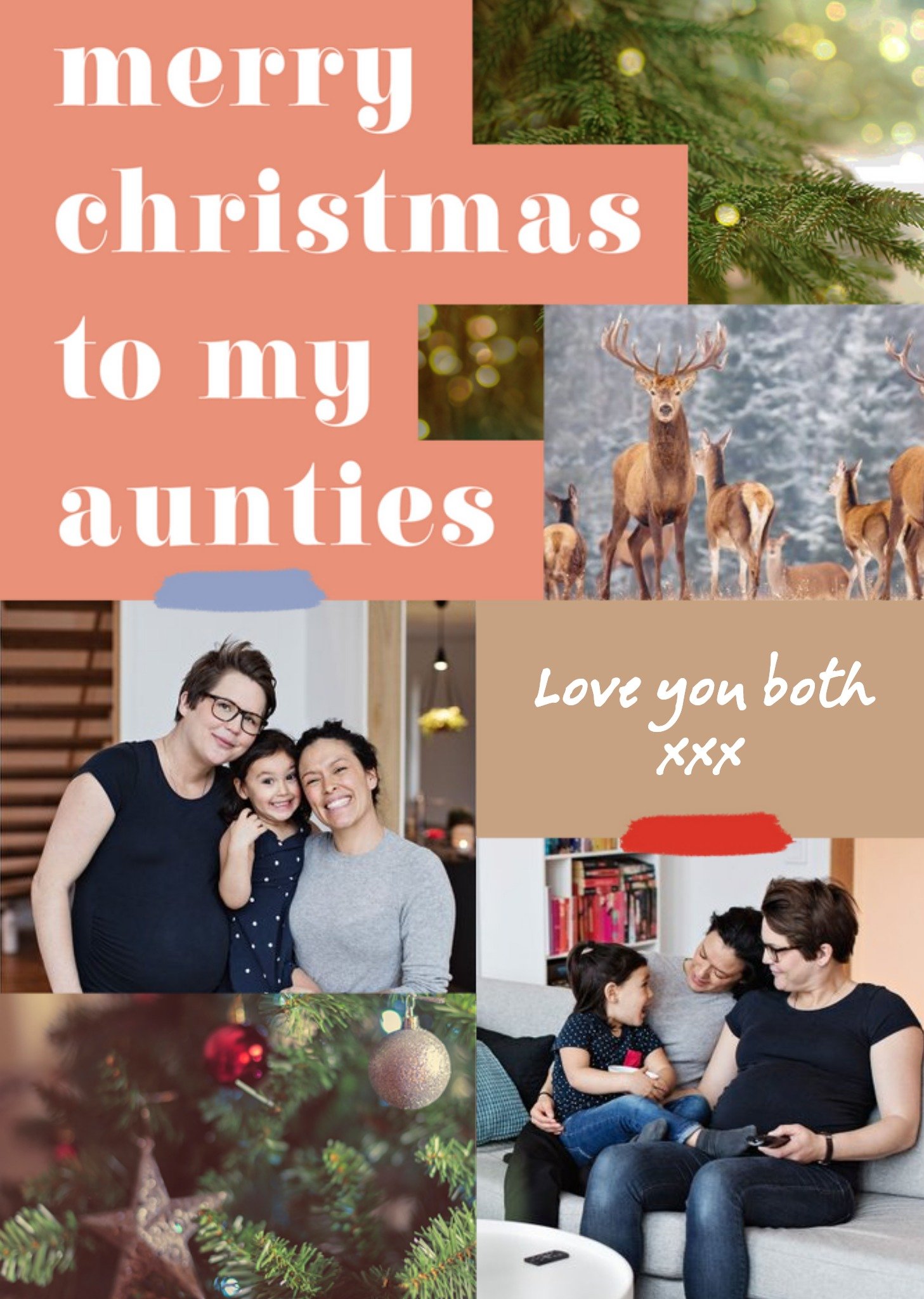 Photographic Photo Upload Aunties Christmas Card Ecard