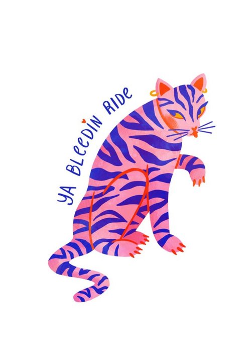 Vibrant Illustration Of A Tiger Ya Bleeding Ride Card