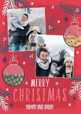 Merry Christmas Mummy And Daddy Photo Upload Christmas Card