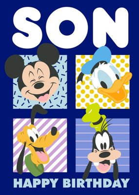 Disney Mickey Mouse Characters Happy Birthday Son Card
