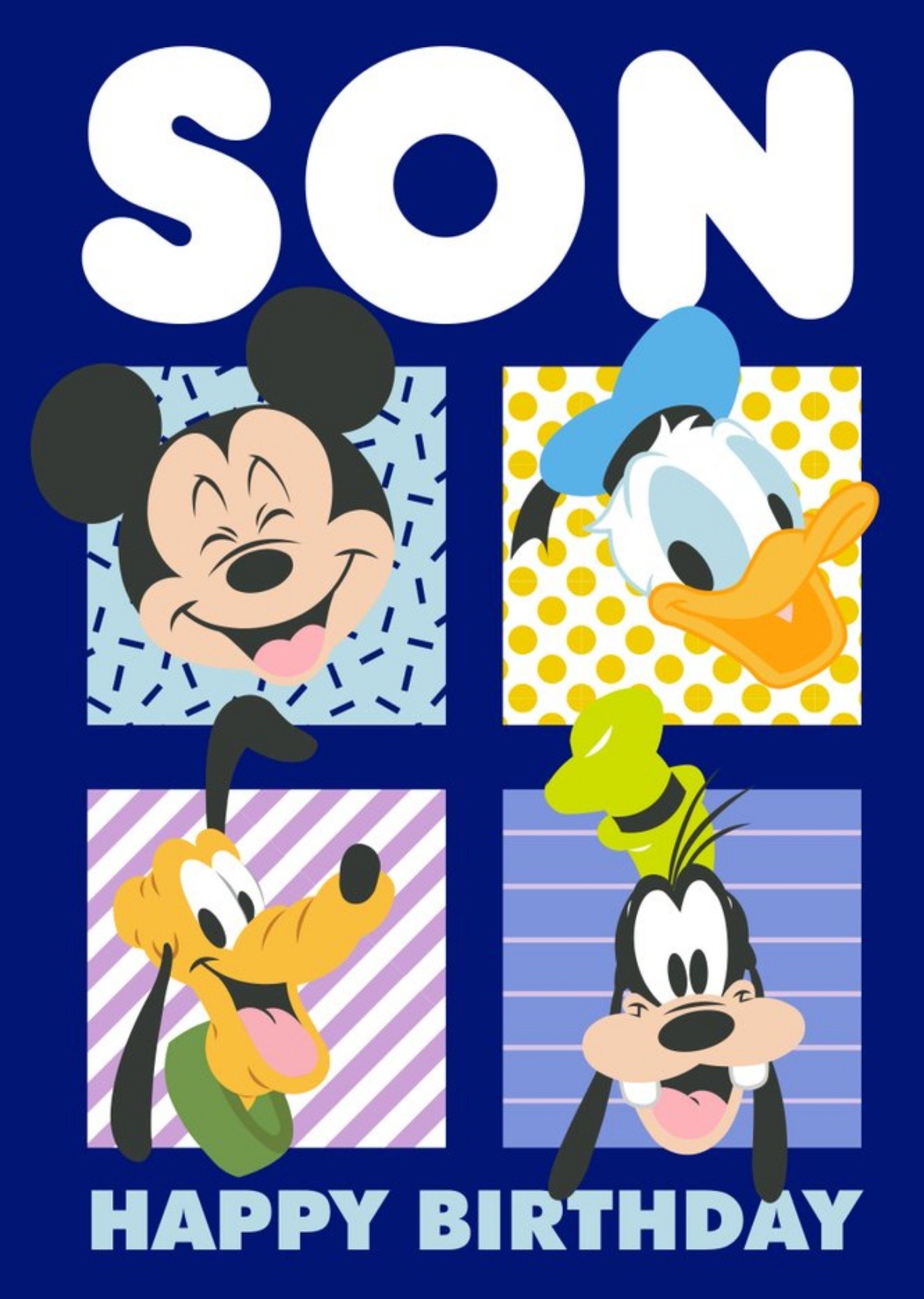Disney Mickey Mouse Characters Happy Birthday Son Card Ecard