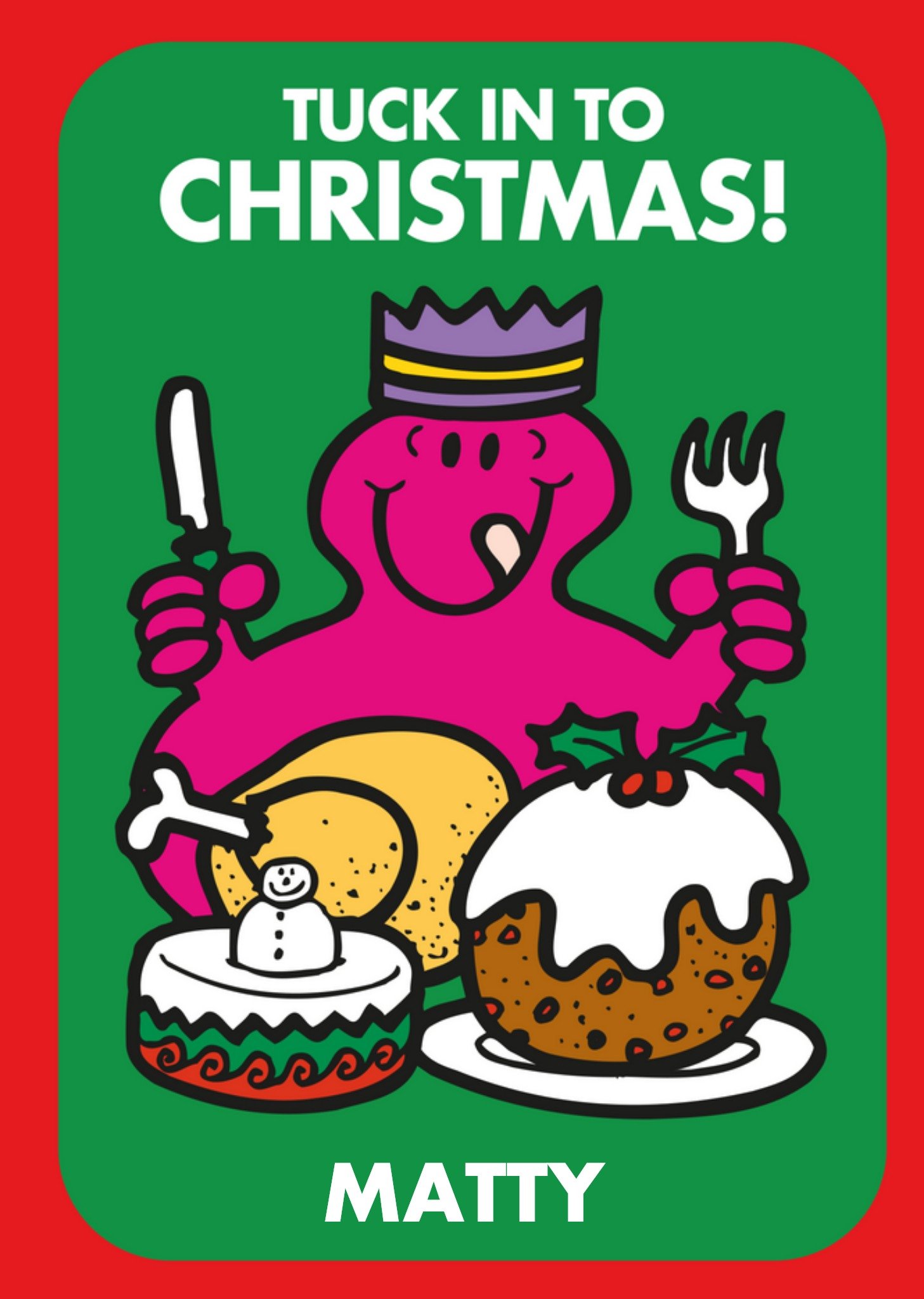 Mr Men Tuck In To Christmas Personalised Card Ecard