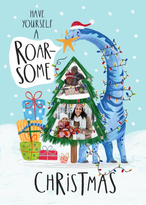 Natural History Museum Have Yourself A Roar-some Christmas Photo Upload Christmas Card
