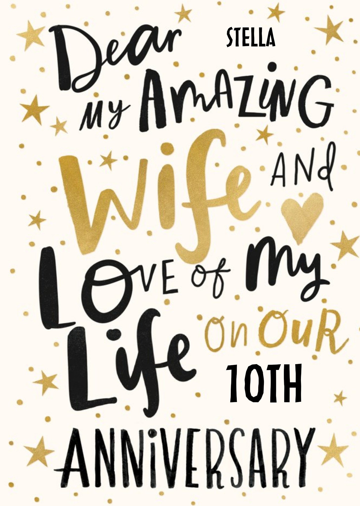 Moonpig Typographic Amazing Wife Anniversary Card Ecard