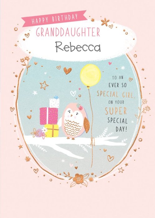Owl Birthday Card - Granddaughter - Special Girl - Super Special Day