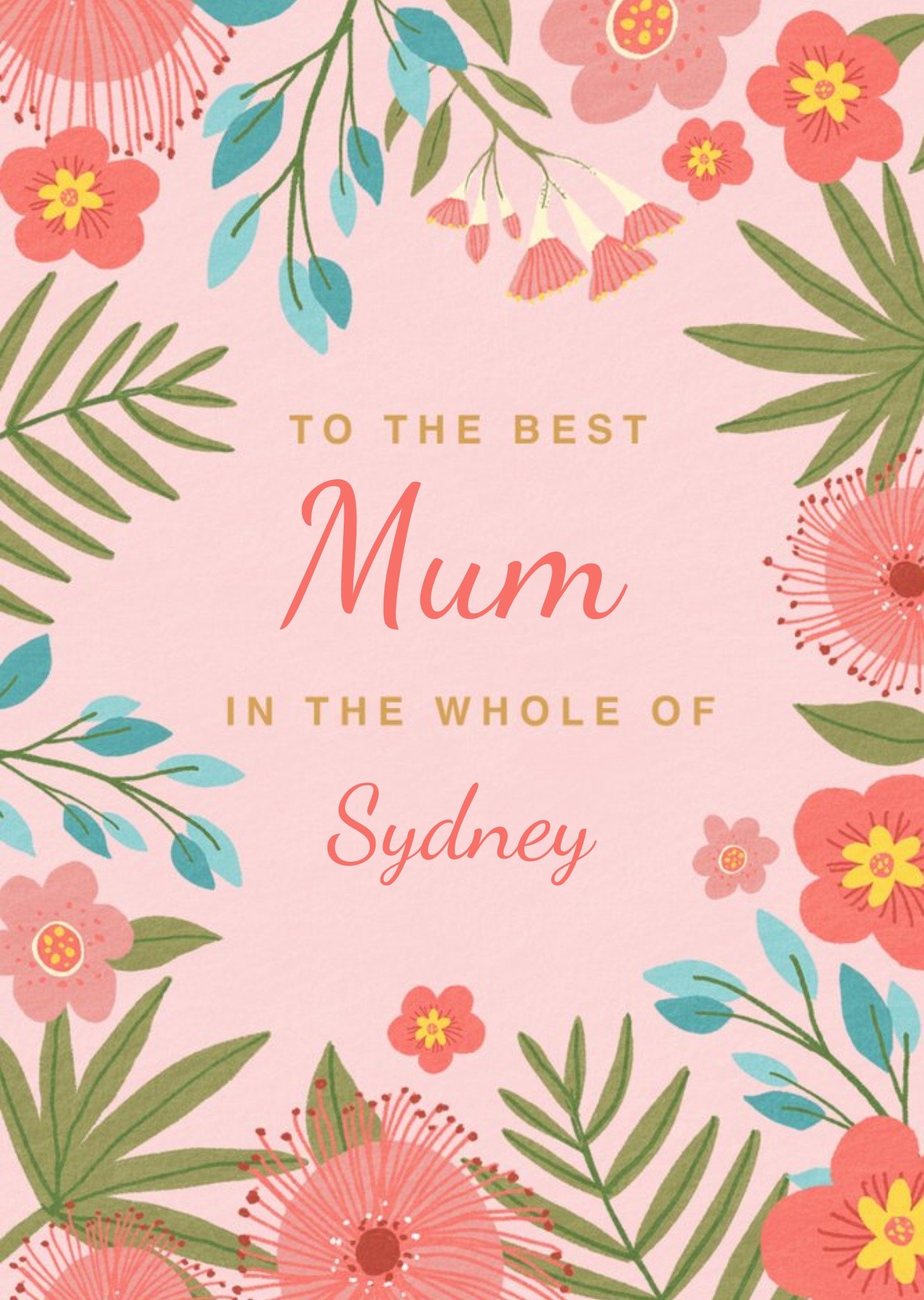 Moonpig Dalia Clark Design Illustrated Floral Best Mum Card, Large