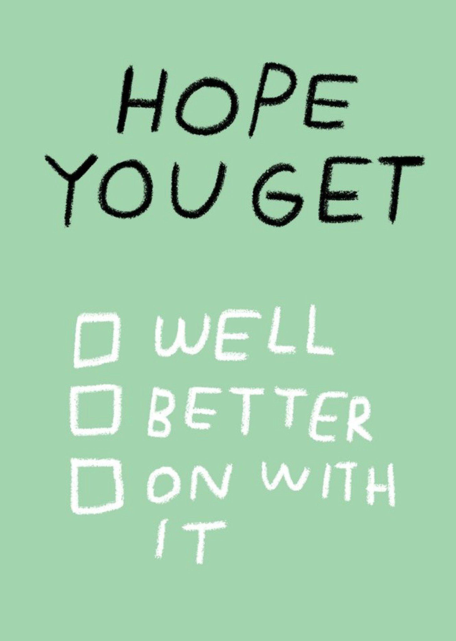 Moonpig Get Well Card - Check List, Large