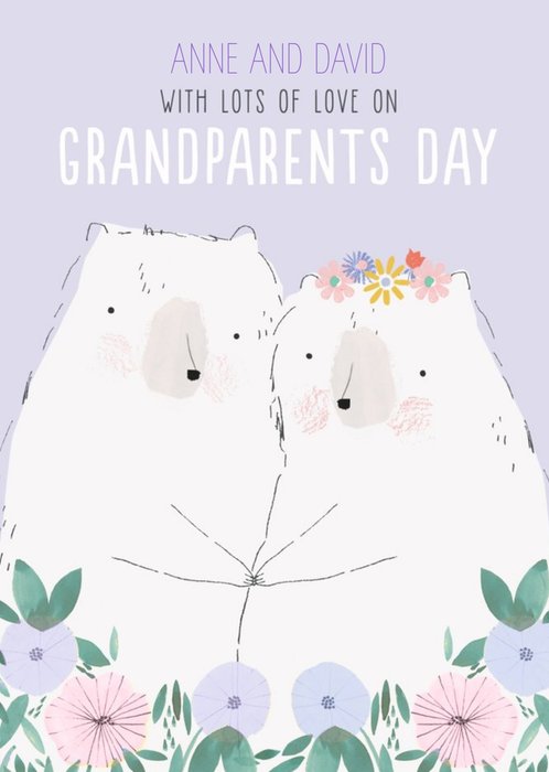 Bear Illustration Cute Grandparents Day Card