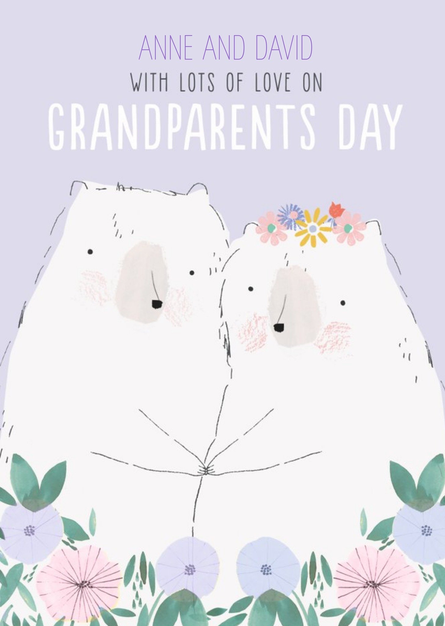 Moonpig Bear Illustration Cute Grandparents Day Card, Large