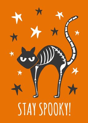 Spooky Black Cat Stay Spooky Halloween Card