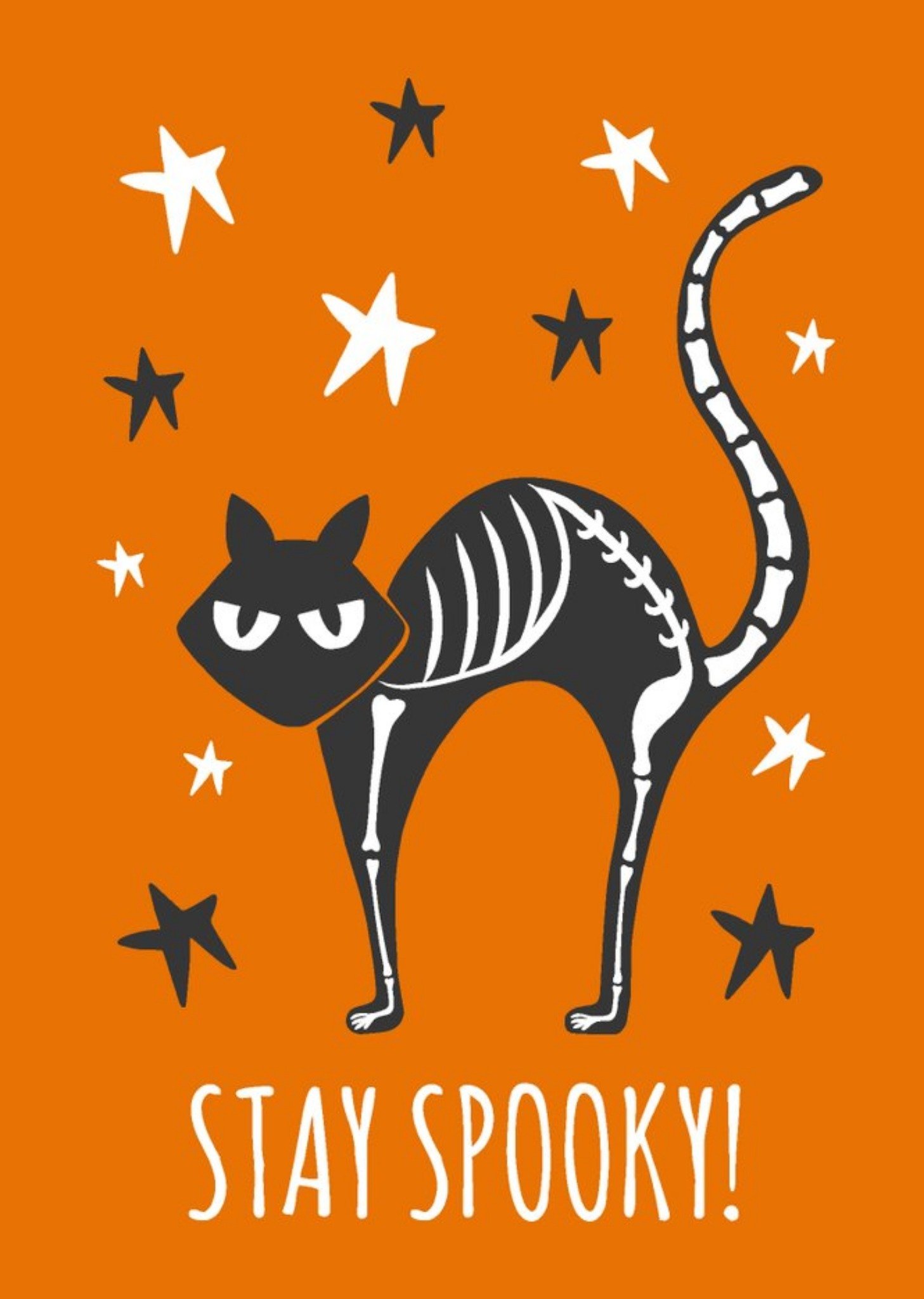 Spooky Black Cat Stay Spooky Halloween Card