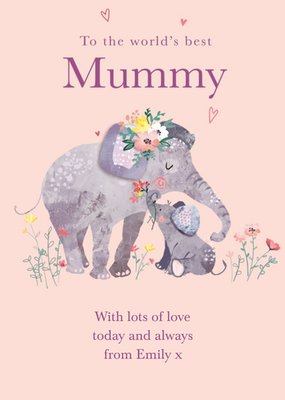 Cute Elephant To The World's Best Mummy Mother's Day Card