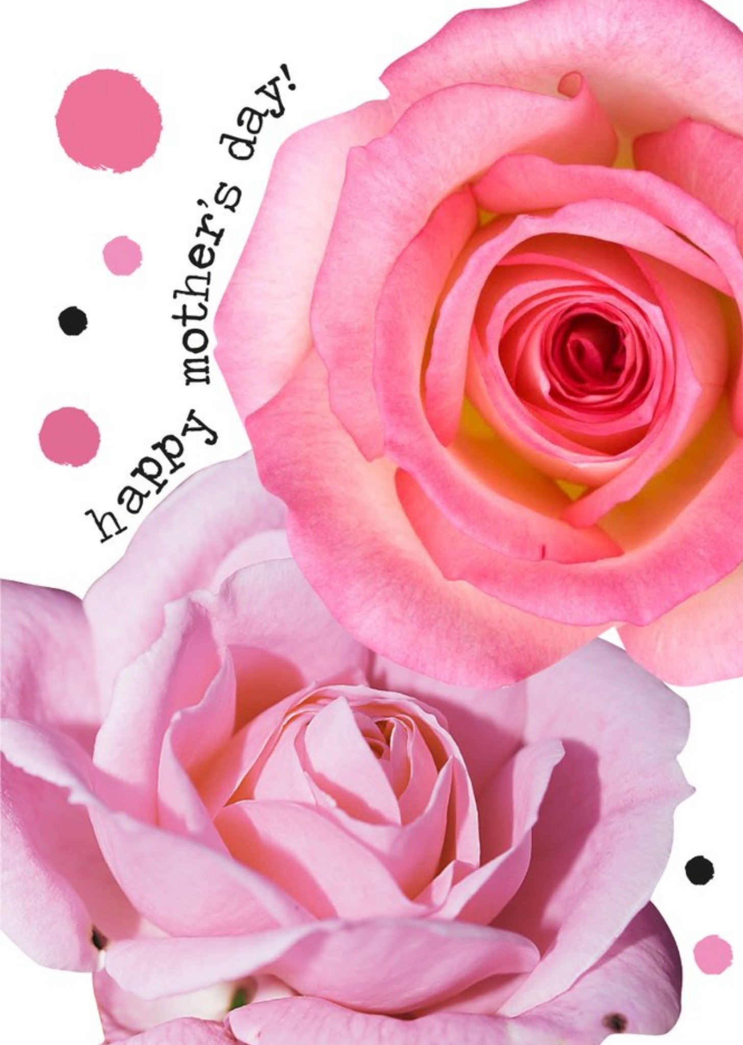 Moonpig Roses Typographic Happy Mother's Day Card, Large