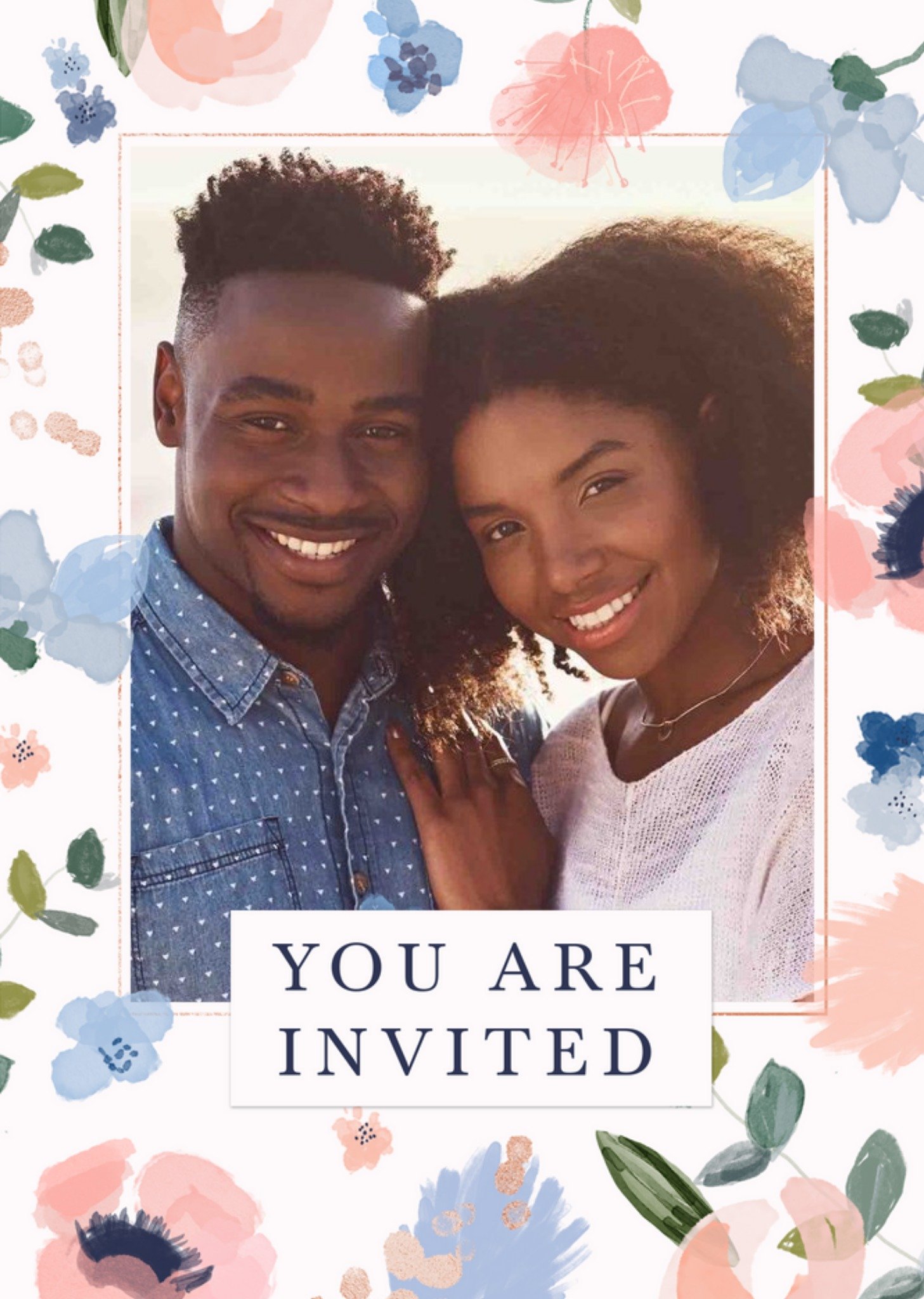 Flora Photo Upload You Are Invited Wedding Day Invite Card, Standard