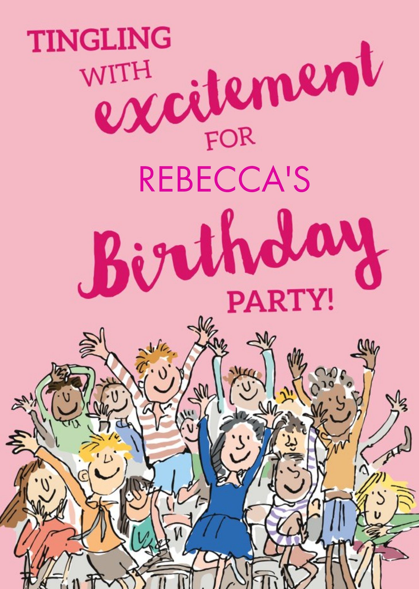 Moonpig Tingling With Excitement Birthday Party Invitation, Standard Card