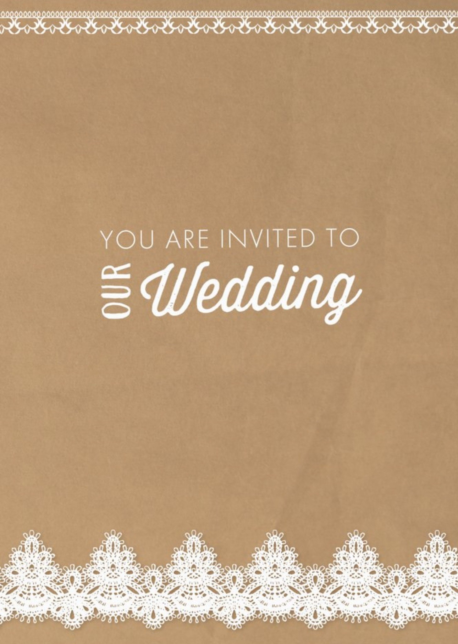 Moonpig Lace Doily Pattern Wedding Invitation, Standard Card