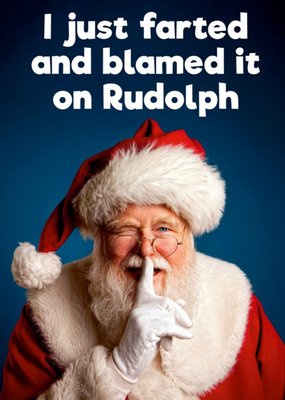 Santa Farted and Blamed Rudolph Christmas Card