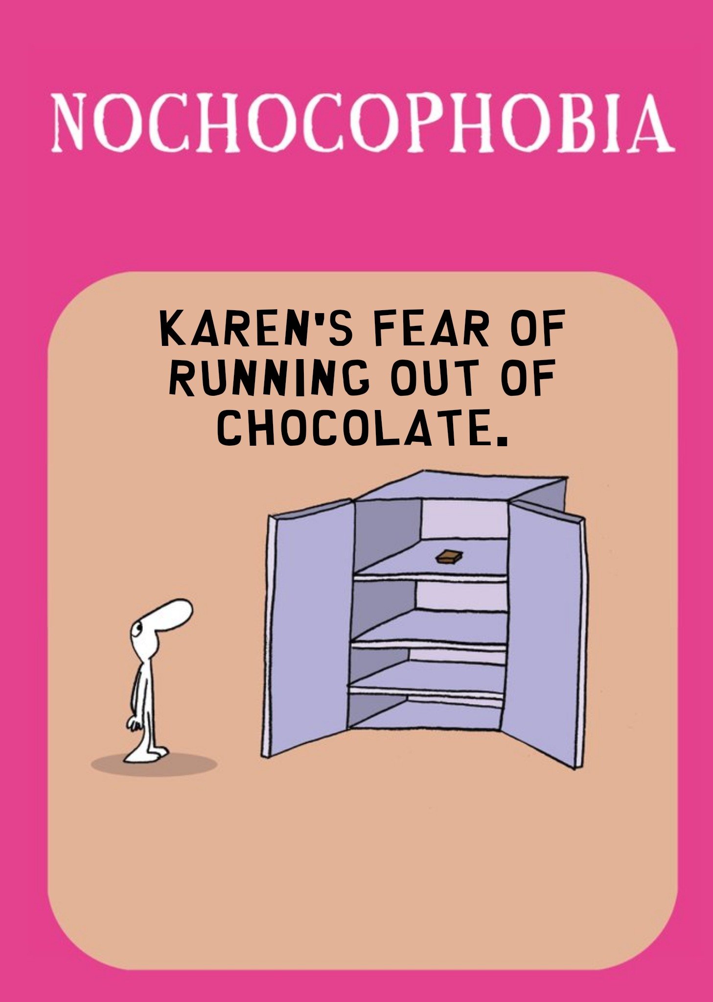 Moonpig Personalised Fear Of Running Out Of Chocolate Card, Large