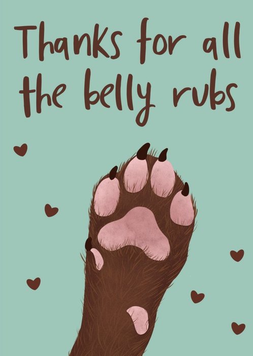 Gabi & Gaby Cute Illustrated Paw Thank You Card