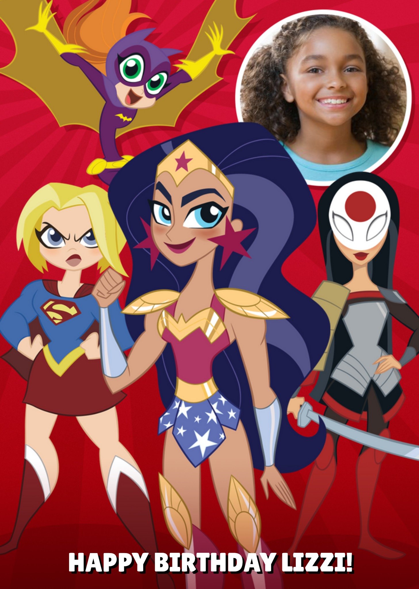Dc Comics Dc Super Hero Girls Photo Upload Birthday Card Ecard
