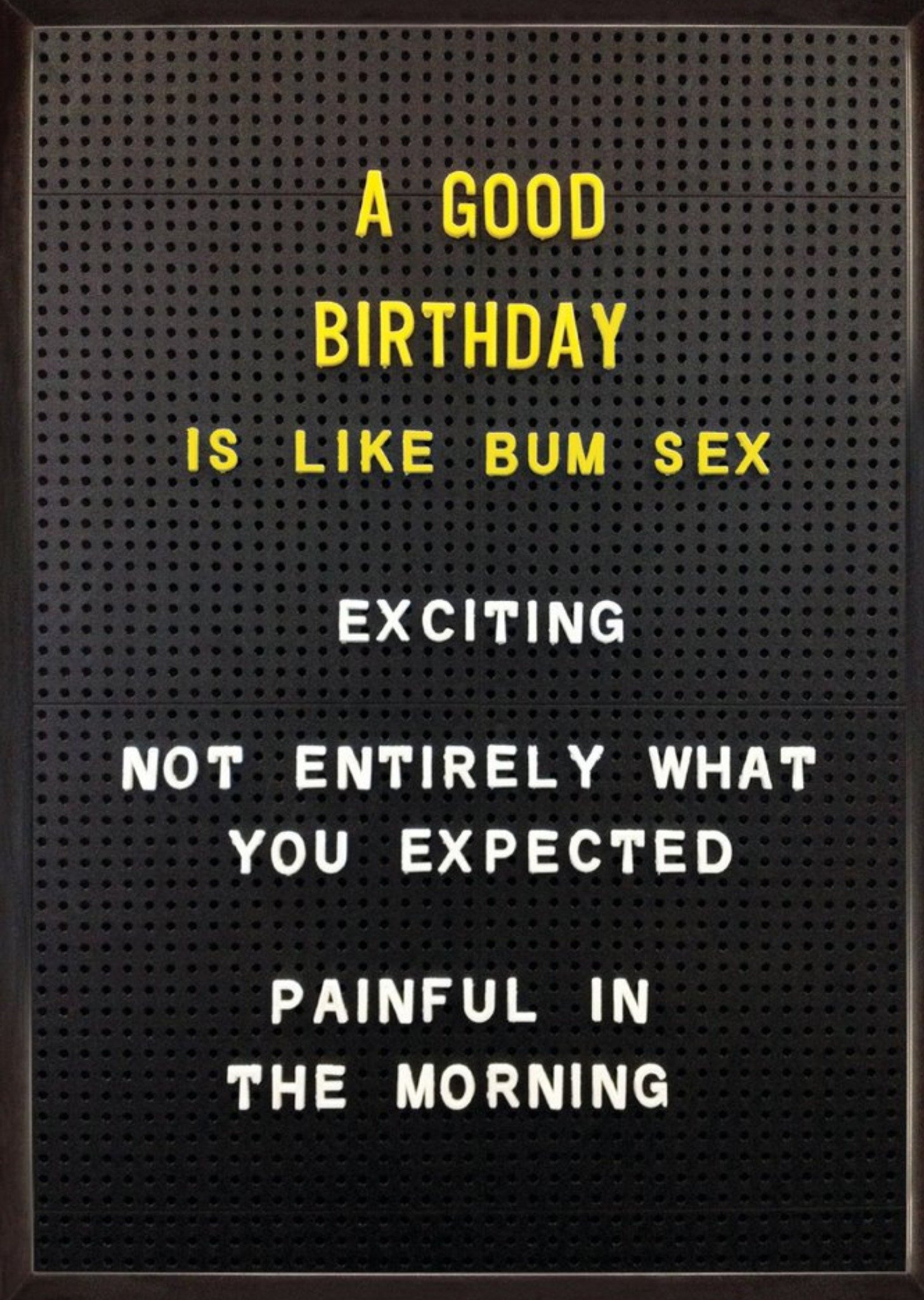 Brainbox Candy Rude Funny A Good Birthday Is Like Bum Sex Card, Large
