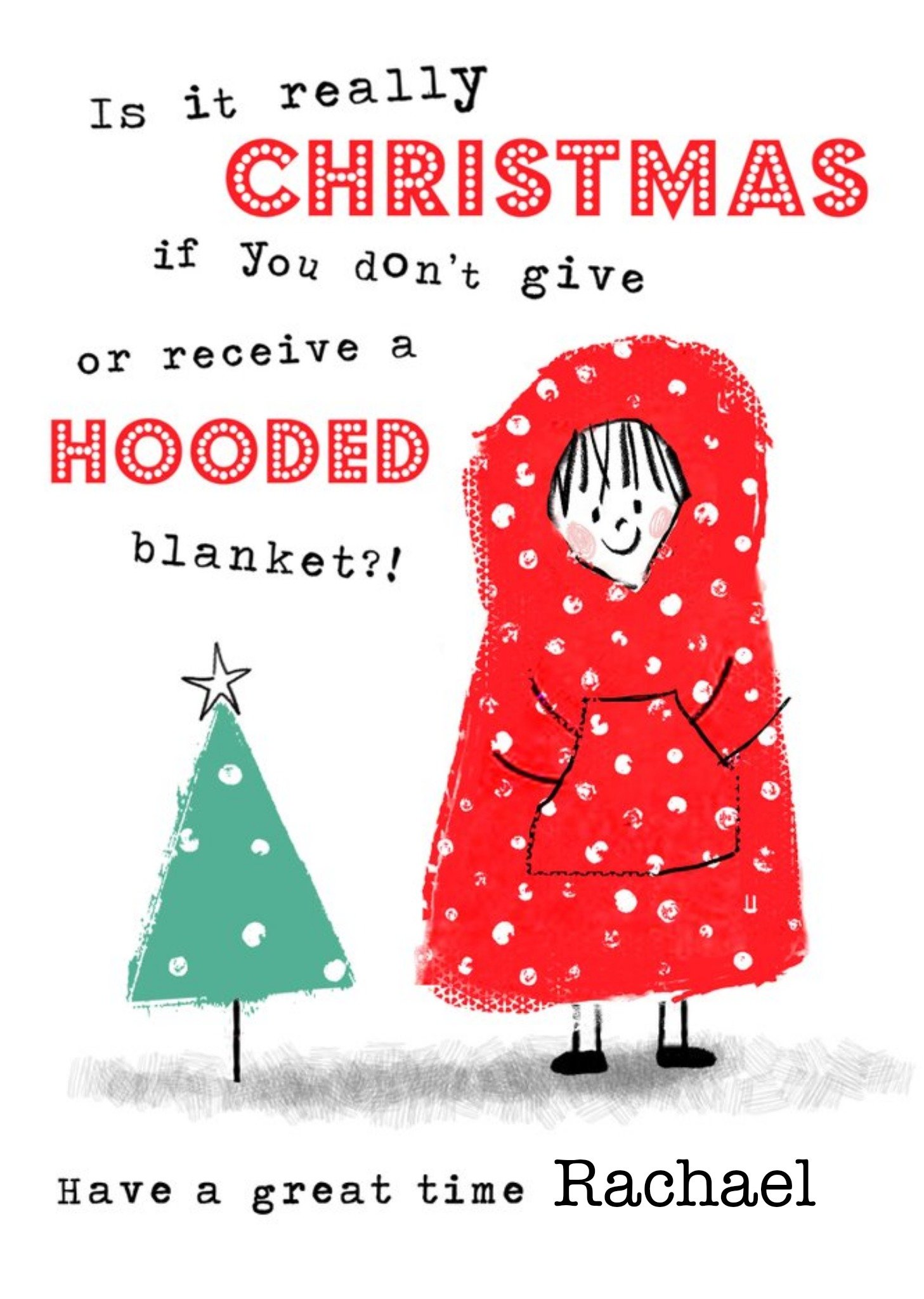 Moonpig A Hooded Blanket Christmas Card, Large